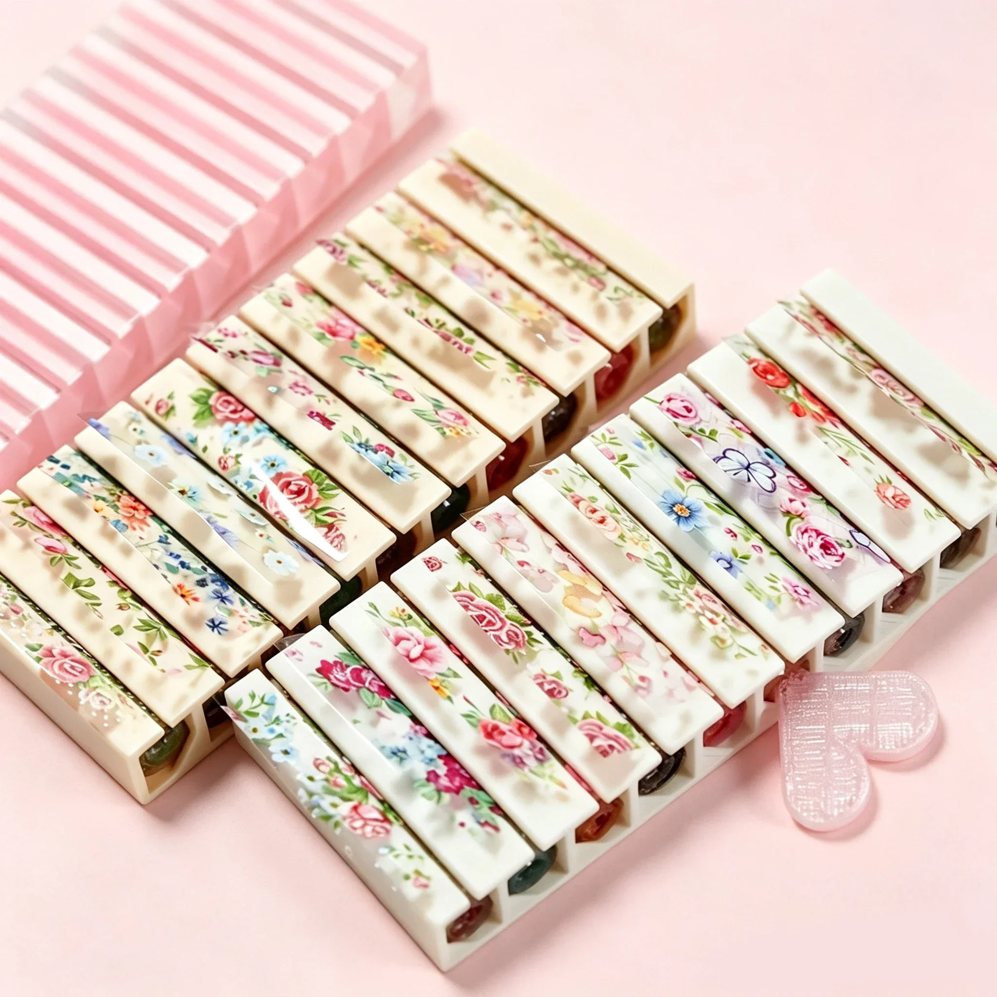 Nail Foil Transfer - กล่องเก็บฟอยล์ลายดาว 10 ช่องแบบพกพา, กล่องจัดเก็บสติกเกอร์กระดาษทรานเฟอร์, อุปกรณ์ทำเล็บแบบประหยัดพื้นที่บนโต๊ะ