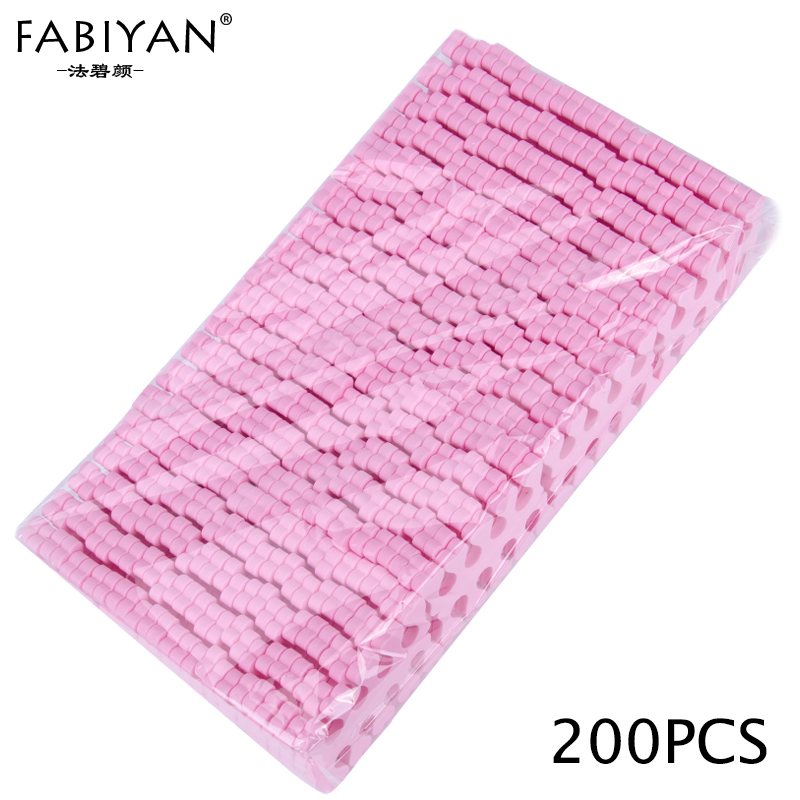Nail Art Pink Soft - สีชมพู200ชิ้น/แพ็คเล็บ100คู่แยกนิ้วมือเท้าฟองน้ำนุ่มเจล UV เครื่องมือทำเล็บมือ Pedicure แพ็ค