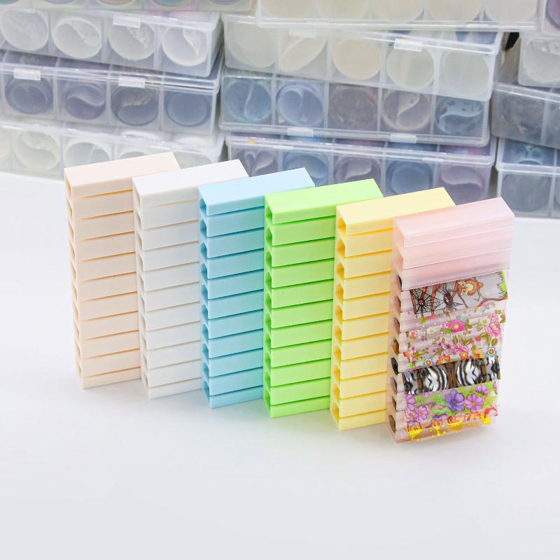 Nail Foil Transfer - กล่องเก็บฟอยล์ทำเล็บ 1 ชุด 10 ช่อง สำหรับใส่กระดาษลายมาการอง