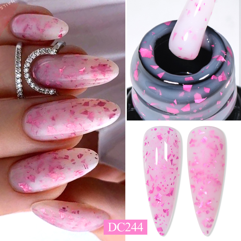 Nail Foil Transfer - Mtssii เจลทาเล็บเจลทาเล็บสำหรับต่อเล็บเจลยูวีแบบแข็งติดต่อได้เร็วสีชมพูทองขนาด7มล. ให้ความเงางามกึ่งถาวร