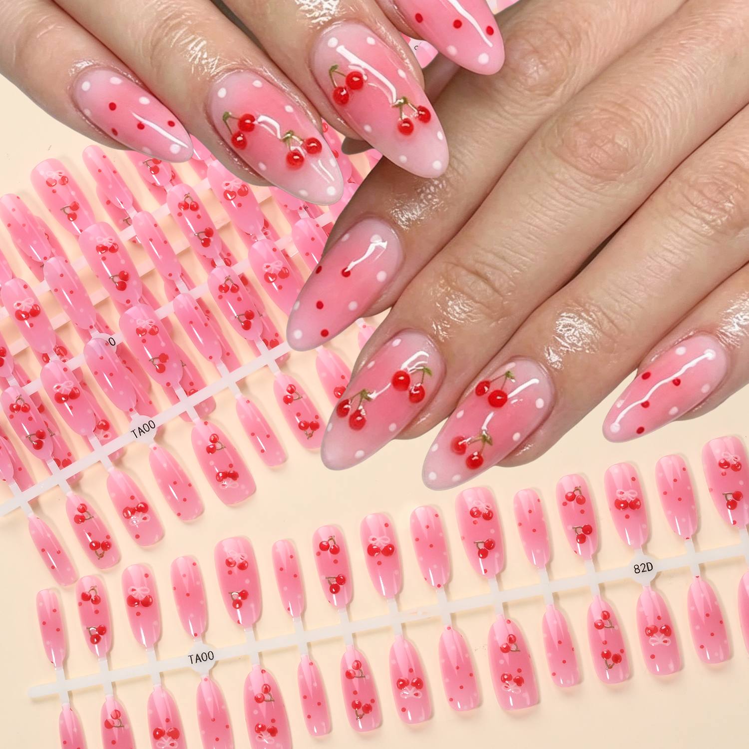 เล็บปลอมสีชมพูไล่เฉดแบบนุ่มนวล - Nail Art Pink Soft บทวิจารณ์และราคา