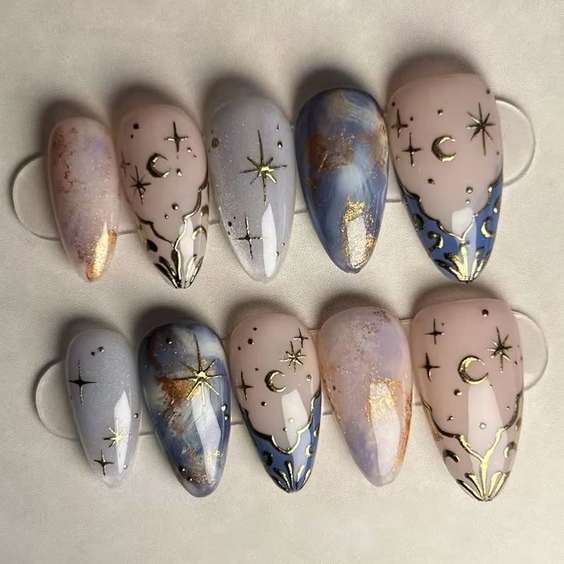 24 ชิ้นสั้นอัลมอนด์เล็บชุดเต็ม - Nail Art Inspo บทวิจารณ์และราคา
