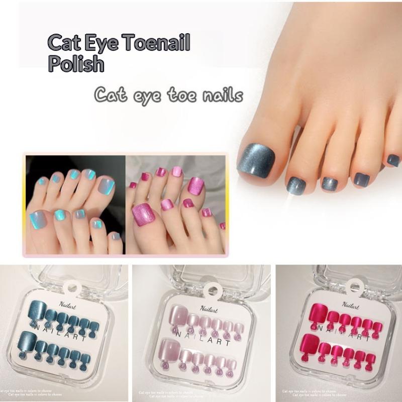 เล็บปลอมแบบฝรั่งเศส 10 ชิ้น/กล - Nail Art Extension Cat Eye บทวิจารณ์และราคา
