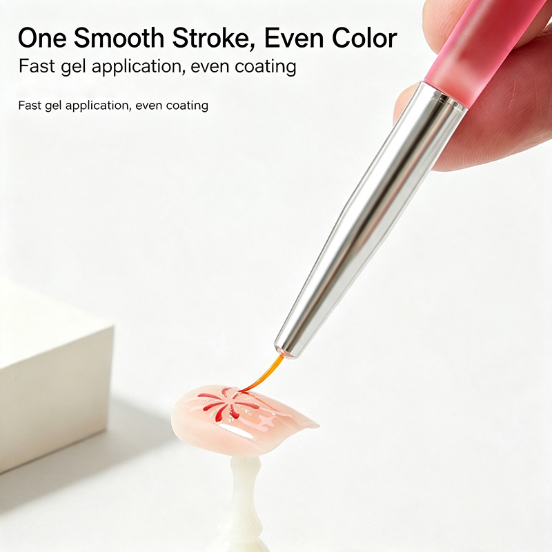แปรงทำเล็บสีชมพูโปร่งแสง 5 ชิ้ - Nail Art Pink Soft บทวิจารณ์และราคา