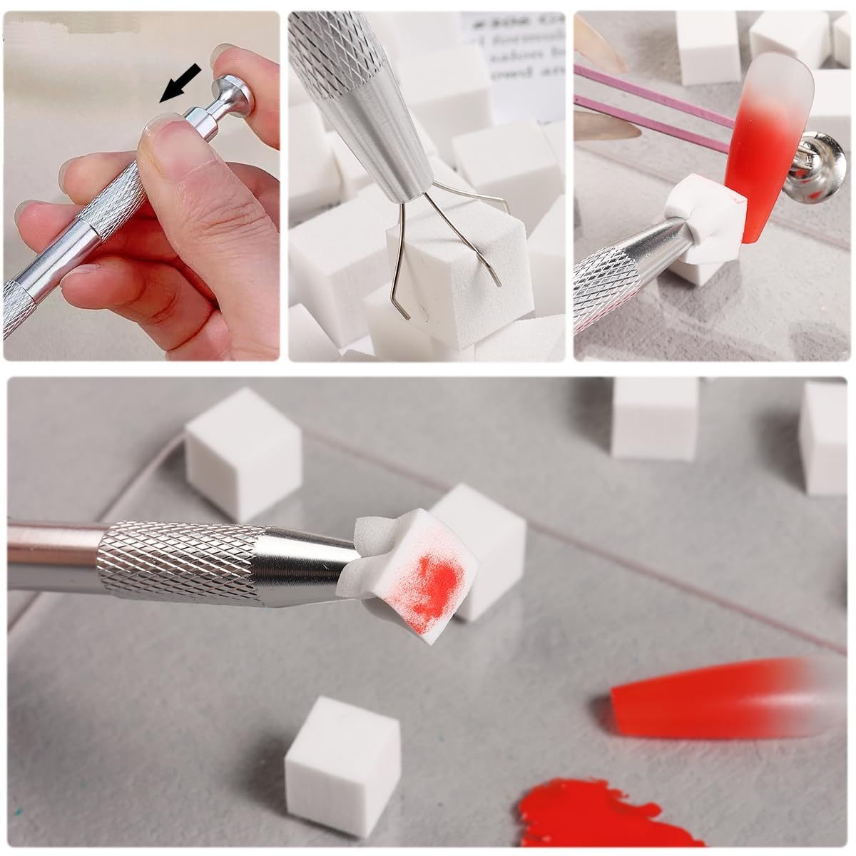 1/50/100Pcs สแควร์เล็บฟองน้ําช - Nail Art Inspo บทวิจารณ์และราคา