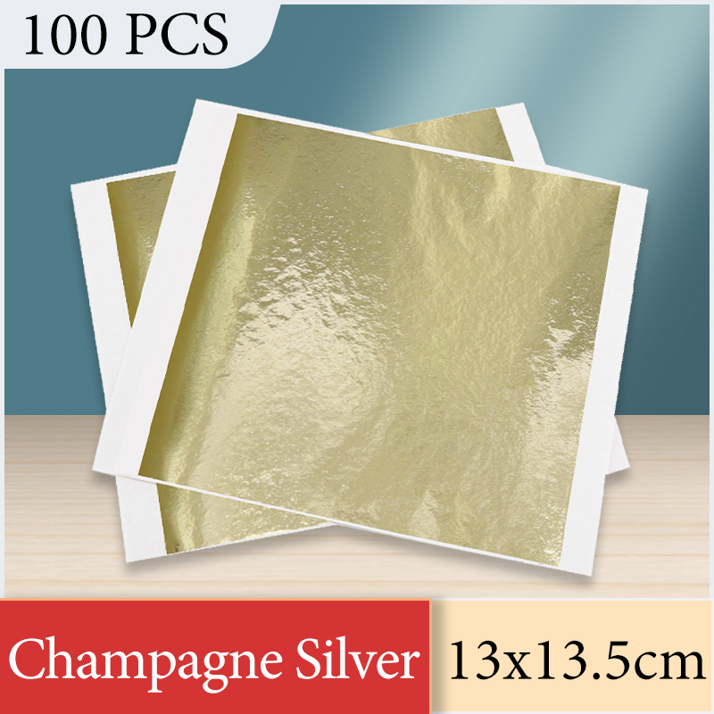 13x13.5 ซม.แชมเปญเงินฟอยล์กระด - Nail Foil Transfer บทวิจารณ์และราคา