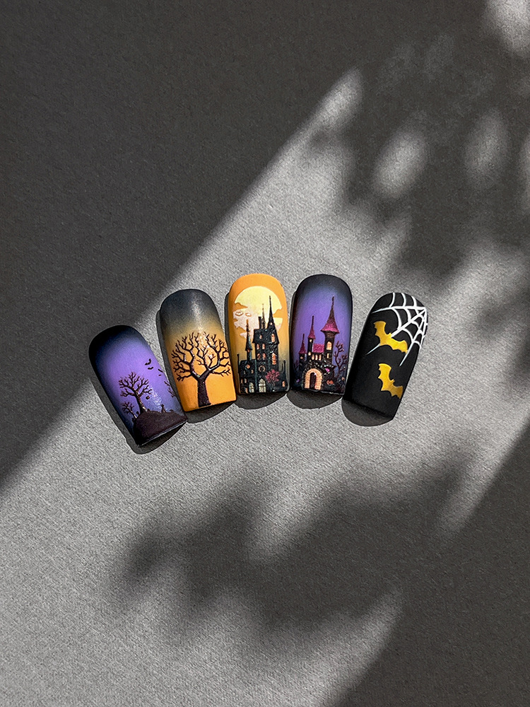 สติ๊กเกอร์ติดเล็บลายปราสาทผีสิ - Nail Art Gothic บทวิจารณ์และราคา