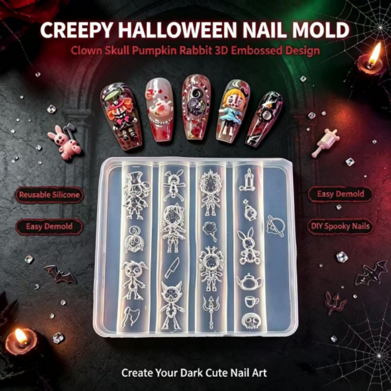 แม่พิมพ์ทำเล็บลายแฟนตาซีสยองขว - Nail Art Gothic บทวิจารณ์และราคา