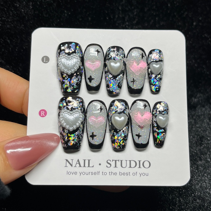 เล็บปลอมแบบกดติด 10 ชิ้น สไตล์ - Nail Art Gothic บทวิจารณ์และราคา