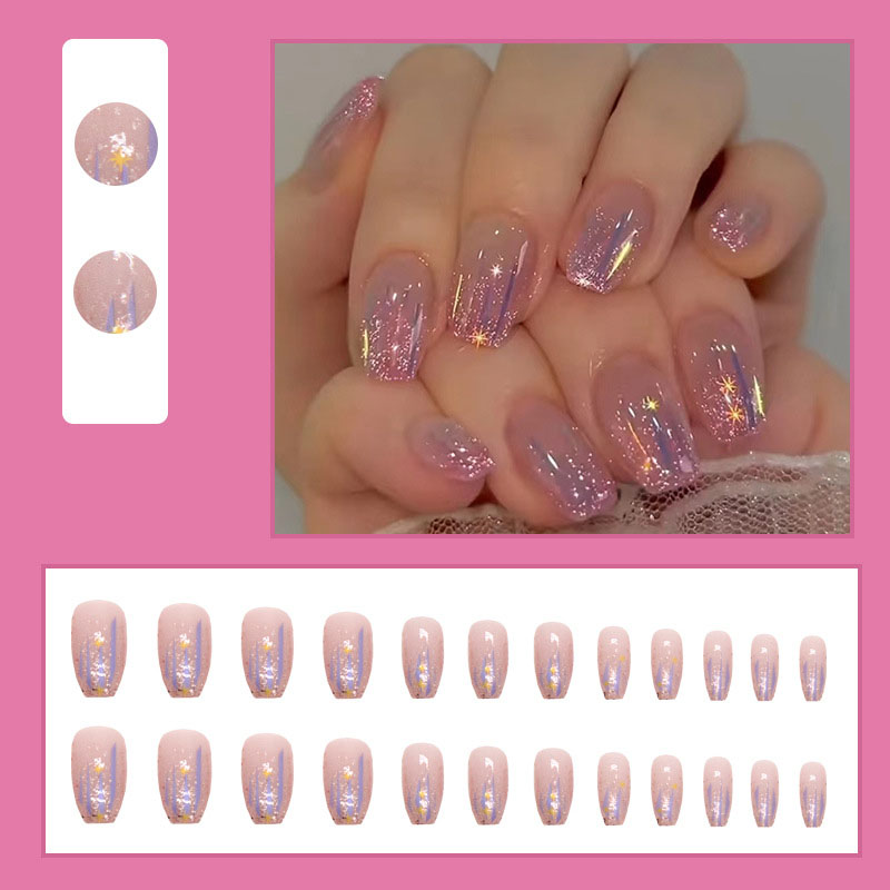 เล็บปลอมสั้นสำหรับผู้หญิงและเด - Nail Art Glitter บทวิจารณ์และราคา