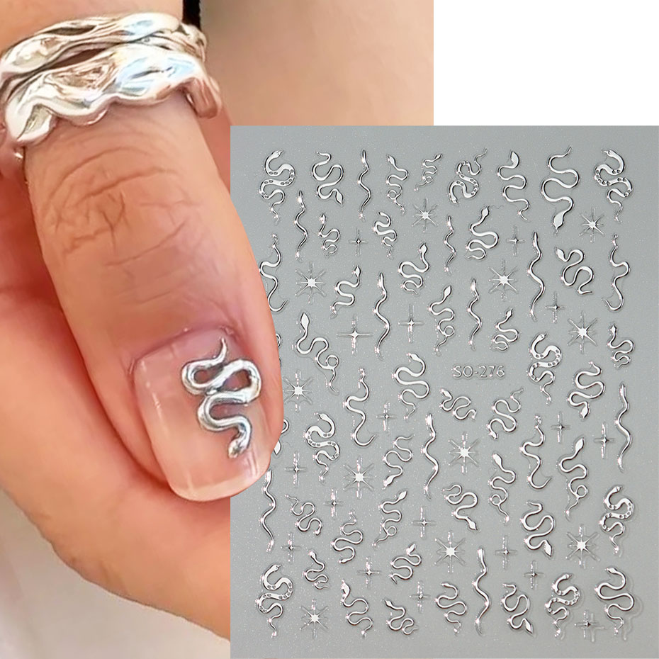 สติกเกอร์ติดเล็บลายงู 3 มิติ ส - Nail Art Gothic บทวิจารณ์และราคา